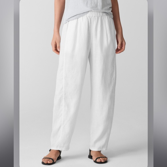 Eileen Fisher Organic Linen Lantern Pant size medium - Picture 3 of 8
